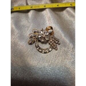 Vintage Signed Star-Art 1/20 12k Gold Filled Topaz Rhinestones Brooch Pendant